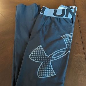 Under‎ Armour Boys Black Leggings Tights, YLG, Black